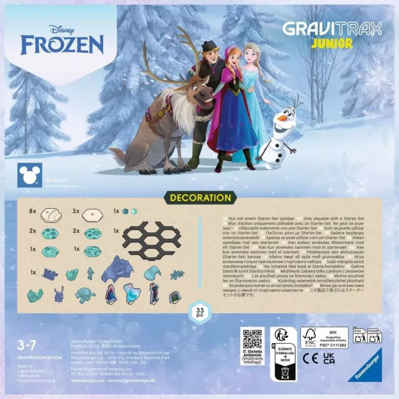 Ravensburger GraviTrax Junior set de ampliación Frozen Track 23861 – set de ampliación para el sistema de canicas GraviTrax Junior
