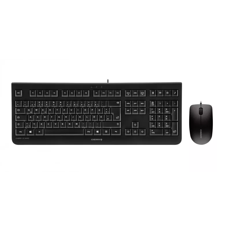 Teclado ratón incluido CHERRY DC 2000 Universal USB AZERTY Belga Negro