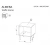 Mesita de noche Cama Meble ALMERA 50x42x44 cm, 2 uds., nogal/cashmere, MDF y aglomerado