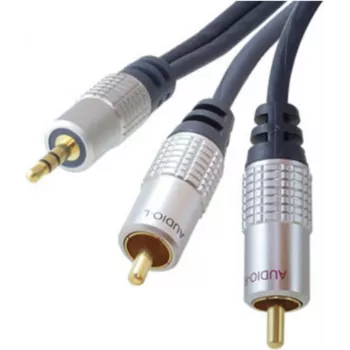 Cable de audio shiverpeaks SP30832-10 10 m 3,5 mm 2 x RCA azul - cromo (SP30832-10)
