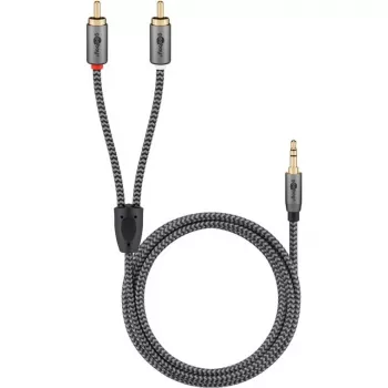 Goobay 65284. Conexión 1: 3.5mm, conector 1 sexo: macho, conexión 2: 2 x RCA, conector 2 sexo: macho, material del cable: C
