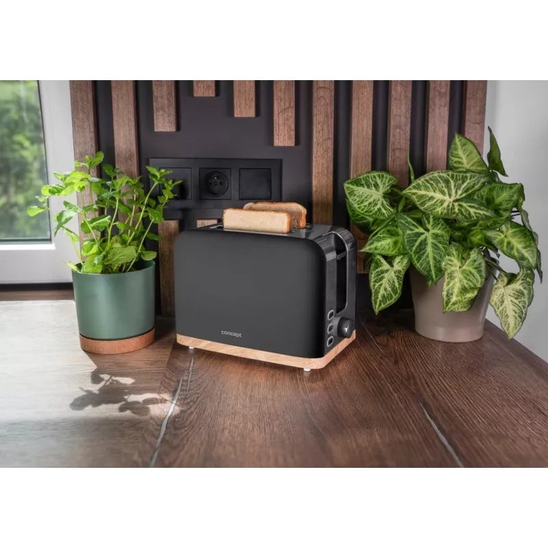 Tostadora Concept Elwood TE2016, 2 rebanadas, negra