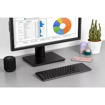 Teclado inalámbrico RF TRACER TRAKLA46367 — tamaño completo, membrana, touchpad, 2,4 GHz, negro