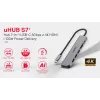 Hub USB-C Unitek 7en1 aluminio PD 100W 5 Gbps — adaptador multipuerto con Power Delivery