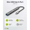 Hub USB Goobay Slim de 5 puertos, USB-C™ a USB-C™/USB-A, USB 3.2 (74460)