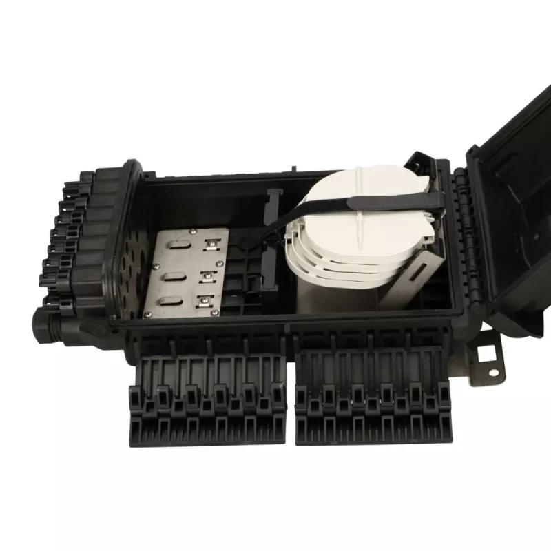 Caja de terminación de fibra óptica Extralink POLA 16 fibras, carcasa ABS, negra