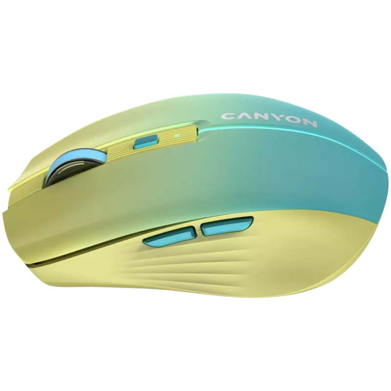 Ratón CANYON MW-44 inalámbrico con carga amarillo azul