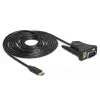 Delock 62964 Adaptador de USB-C a serie DB9 RS-232, 1,8 m, negro