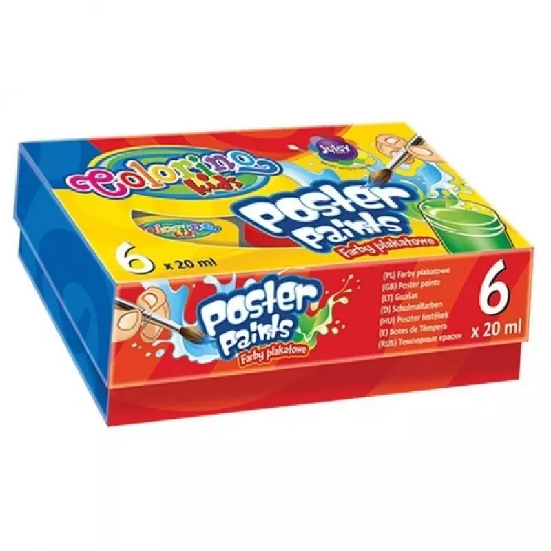 Pinturas de cartel Colorino Kids 6 colores 20 ml