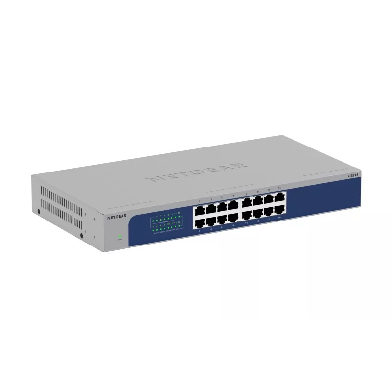NETGEAR GS516-300EUS Switch de red No gestionado Gigabit Ethernet (10/100/1000) Gris