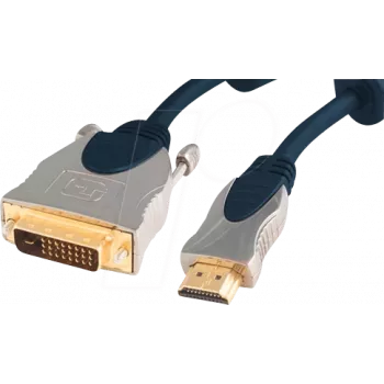Cable adaptador de vídeo ShiverPeaks SP77480 1 m HDMI Type-A DVI-D azul