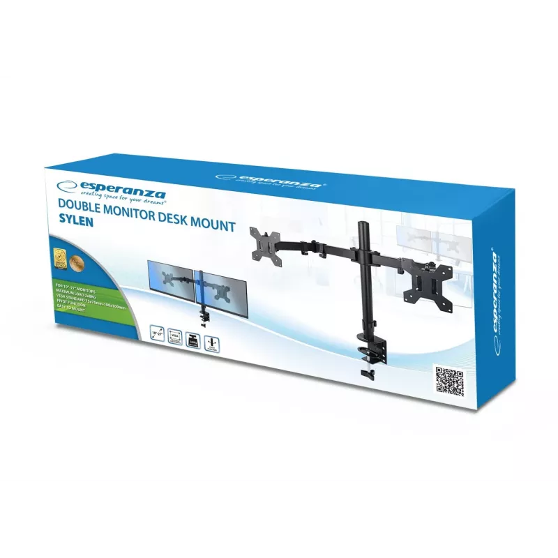 Soporte de mesa Esperanza ERW018 para dos monitores 10-27'' hasta 8 kg