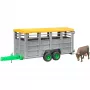 Remolque para ganado con 1 modelo de vaca accesorio, BRUDER, escala 1:16, plástico, verde/gris