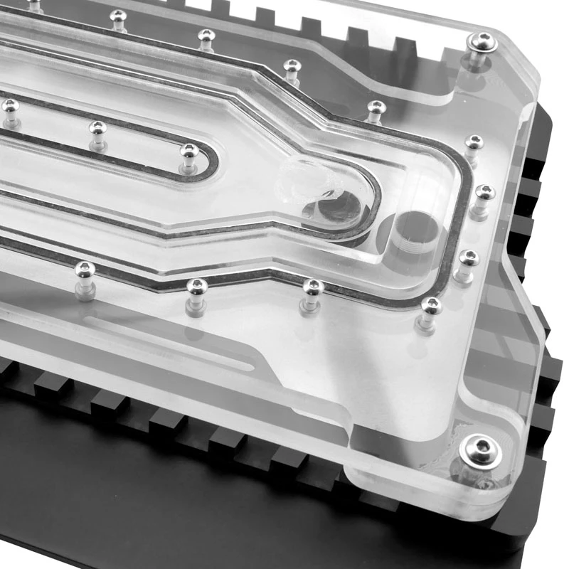 Placa distribuidora frontal para refrigeración líquida personalizada de PC, Singularity Spectre 2.0 Elite – soporte frontal de depósito/caudalímetro (SC-SPECTRE-ELITE-FRONT-BK)