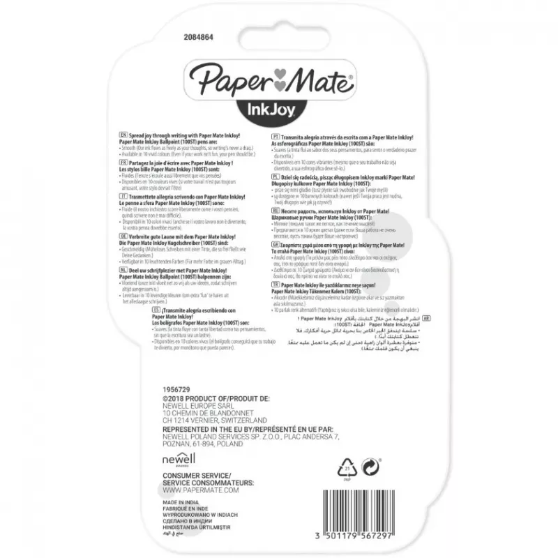 Bolígrafo de stick Papermate InkJoy 100ST negro