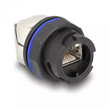 Delock 67047 Conector hembra RJ45 Cat.6A para panel con terminación LSA, negro