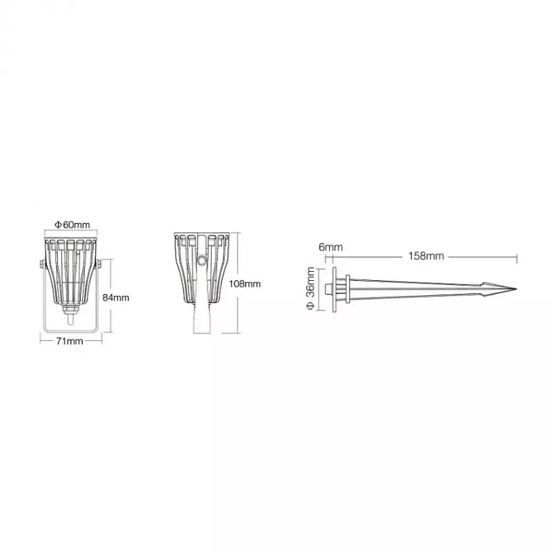 Lámpara de jardín LED Synergy 21 6W RGB-CCT con radio y WiFi IP66 Zigbee+ (FUTC04ZR)
