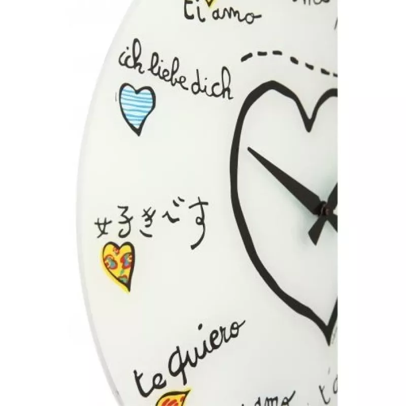 Reloj NeXtime 8030 Loving You, Ø43 cm, pared, blanco/multicolor