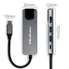 Hub USB-C QOLTEC 53795 5 en 1 con 100W PD, 2×USB-A, HDMI 4K, RJ45