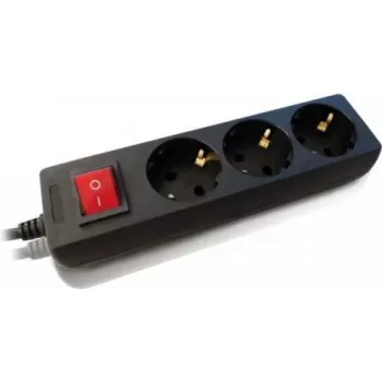 e+p E 46 Cable alargador, 3 tomas, 3 m, negro