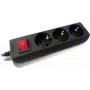 e+p E 46 Cable alargador, 3 tomas, 3 m, negro