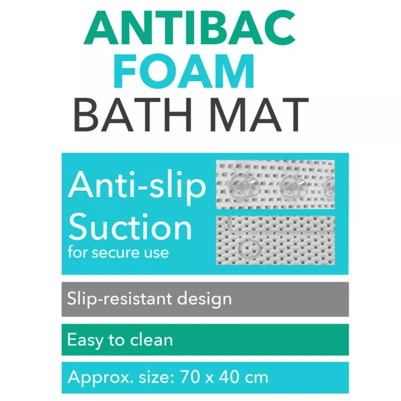 Alfombrilla de baño Beldray LA032722UFFEU7 Antibac Foam – alfombrilla de suelo de baño con superficie de espuma antibacteriana