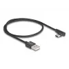 Cable USB 2.0 DeLOCK Type-A macho a USB Type-C macho acodado 0,5 m negro