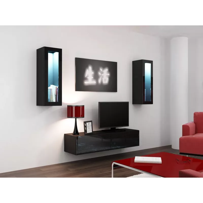 Soporte de TV Cama VIGO 140 30/140/40 negro/negro brillante