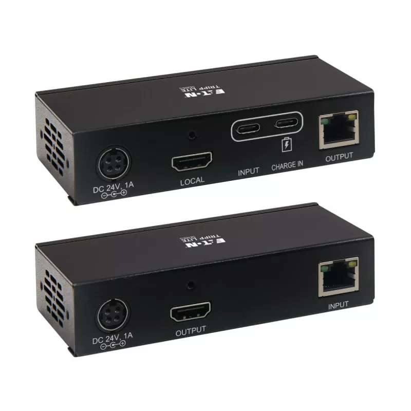Kit extensor Eaton Tripp Lite Series USB-C a HDMI sobre Cat6 con soporte KVM, 4K 60Hz, 4:4:4, transmisor/receptor, USB, PoC, HDCP 2.2, hasta 70 m, TAA - extensión para vídeo
