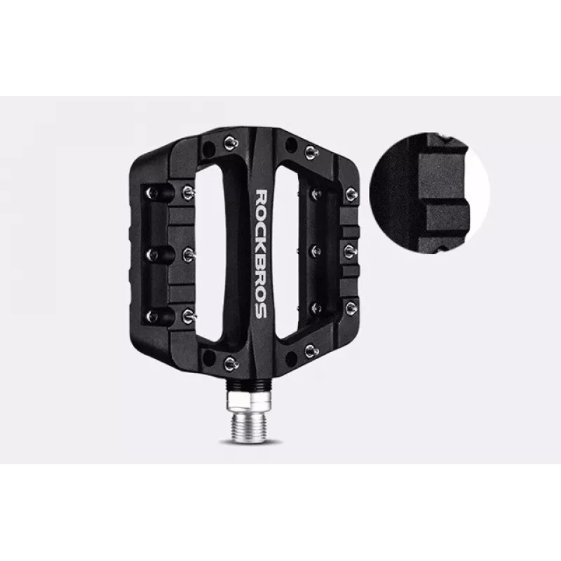 Rockbros 2017-12CBK Juego de pedales de bicicleta de nailon - Negro