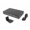 Switch no gestionado LANBERG RSGE-24 — 24× Gigabit Ethernet 1U, montaje en rack, negro