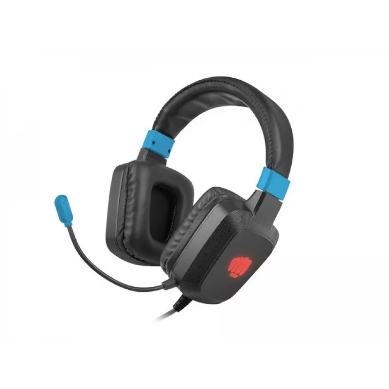 Auriculares gaming con cable Fury NFU-1584 con micrófono de diadema, circumaurales, 98 dB, 15–25000 Hz, cable de 2 m, USB y 3,5 mm, azul