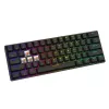 Teclado gaming mecánico SAVIO BLACKOUT X2 PEACH — 61 teclas 60 % QWERTZ, RGB LED, hot-swap, USB Type-A/Type-C, cable extraíble