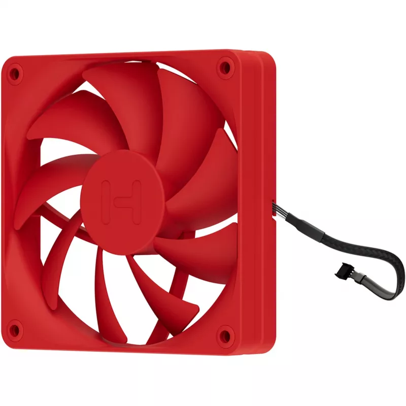 Ventilador de refrigeración para ordenador HYTE FA12-RR-4 120 mm, 1500 rpm, 72 m³/h, 1,6 mmH2O, rodamiento fluido dinámico, rojo, pack de 4