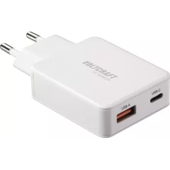 Cargador USB Voltcraft UC-1C1A65W01 USB-C USB-A carga rápida PD 3.0 blanco (VC-17010790)