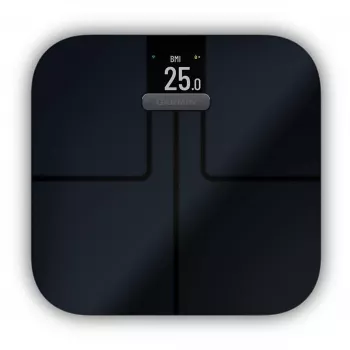 Báscula de personas electrónica GARMIN Index S2 — negra, máx. 181,4 kg, Wi-Fi/Bluetooth, composición corporal
