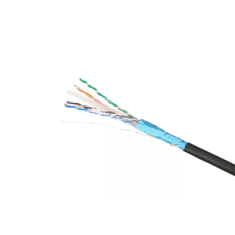 Cable de red Extralink par trenzado CAT6 FTP (F/UTP) V2 exterior 305 m negro