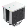 Disipador de aire DeepCool AK620 Digital SE White — dos ventiladores de 120 mm, 6 heatpipes, PWM, soporte LGA-1700, pantalla integrada