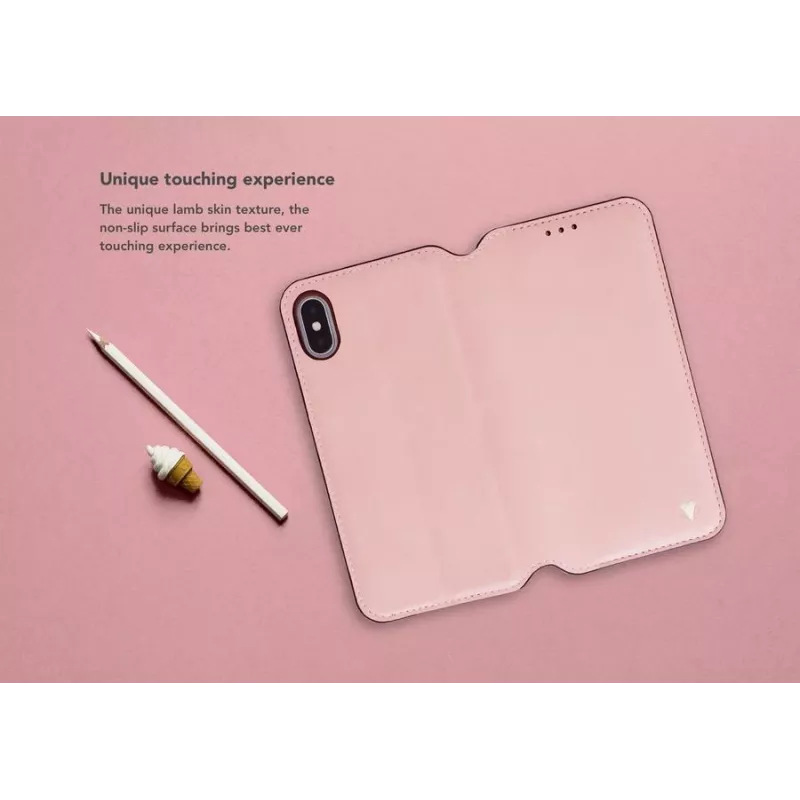 Funda tipo folio VixFox para iPhone XSMAX — rosa, funda protectora tipo cartera