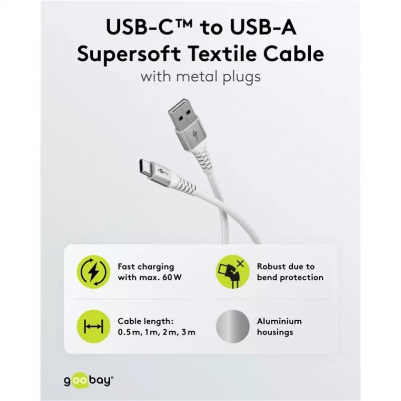 Cable USB Goobay 74532 blanco