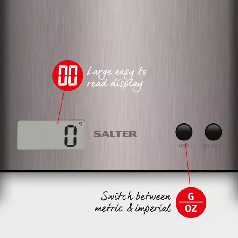 Báscula de cocina Salter 1087 SSDRCEU16 Pro plateada