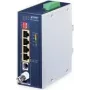 Emisor y receptor de red PLANET IVC-234GPT — extensor de 4 puertos 1G Ethernet PoE a VDSL2, aluminio/azul