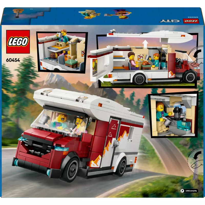 Juguete de construcción LEGO City Autocaravana de aventura 60454, 385 piezas, altura 80 mm, para niños a partir de 6 años