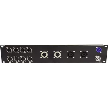 Frontal para rack Omnitronic Z-19 — 8× Speakon D-Type, 4× NL8, 2U