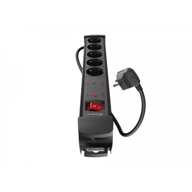 Alargador eléctrico Lanberg SP1-05F-0300-BK 3 m 5 tomas AC para interior negro