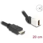 Cable módulo Keystone DeLOCK HDMI macho a hembra acodado 45° 8K 60 Hz 20 cm negro