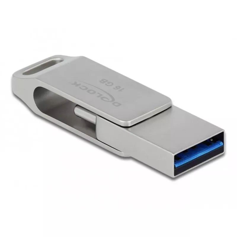 Memoria USB DeLOCK 16GB USB-C Type-A carcasa metálica