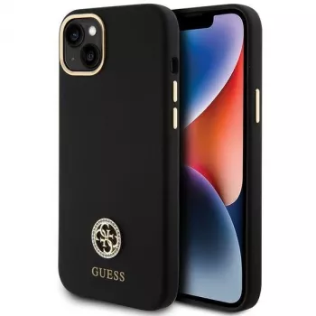 GUESS | GUHCP15M4DGPK | Funda trasera | Apple | iPhone 15 Plus/14 Plus | TPU, silicona, microfibra | Negro