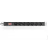 Regleta de enchufes de aluminio Digitus con interruptor. 7 tomas de seguridad. Cable de 2 m