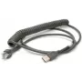 Cable USB Honeywell, cable espiral, longitud: 2,9 m, color: negro, para Voyager/Fusion/Focus (53-53235-N-3)